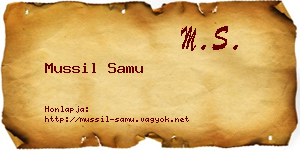 Mussil Samu névjegykártya